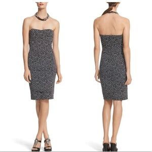 Y2K White House Black Market Strapless Instant Slimming Dress Sz 16 Black White